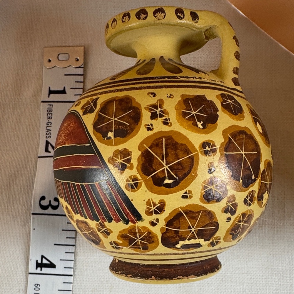 Vintage Handmade ceramic reproduction of an ancient Greek aryballos oil jar. - Picture 12 of 12
